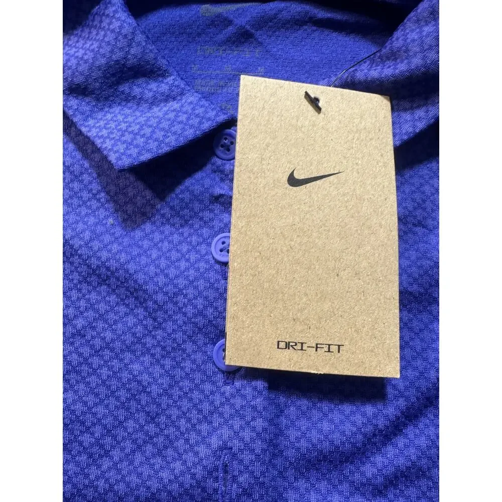 Nike‎ Swoosh Collared Tee Women Sz M Blue Brand New